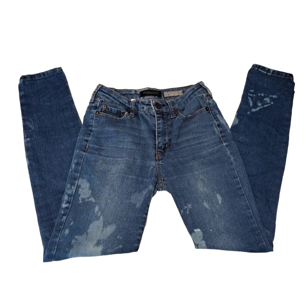 Aeropostale Women's Size 00 High Waisted Jegging Custom Bleached 24x28